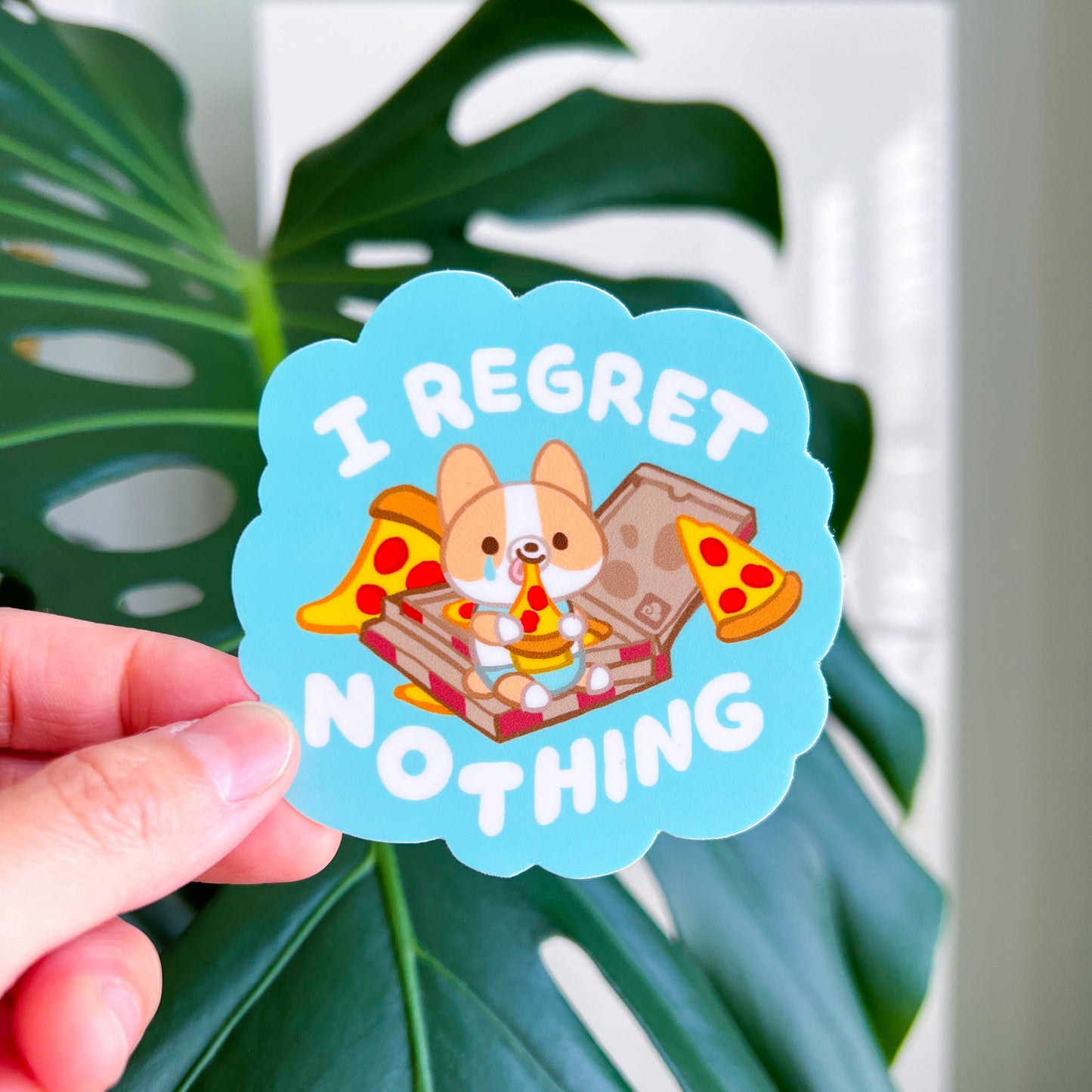 Vinyl Sticker Friendly Corgi - I Regret Nothing
