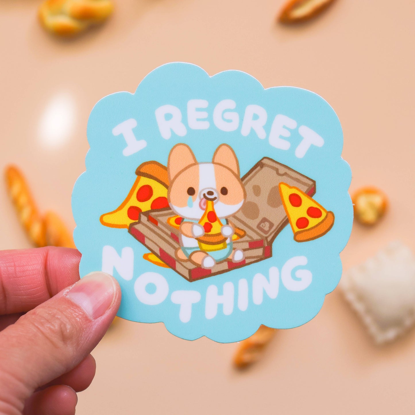 Vinyl Sticker Friendly Corgi - I Regret Nothing