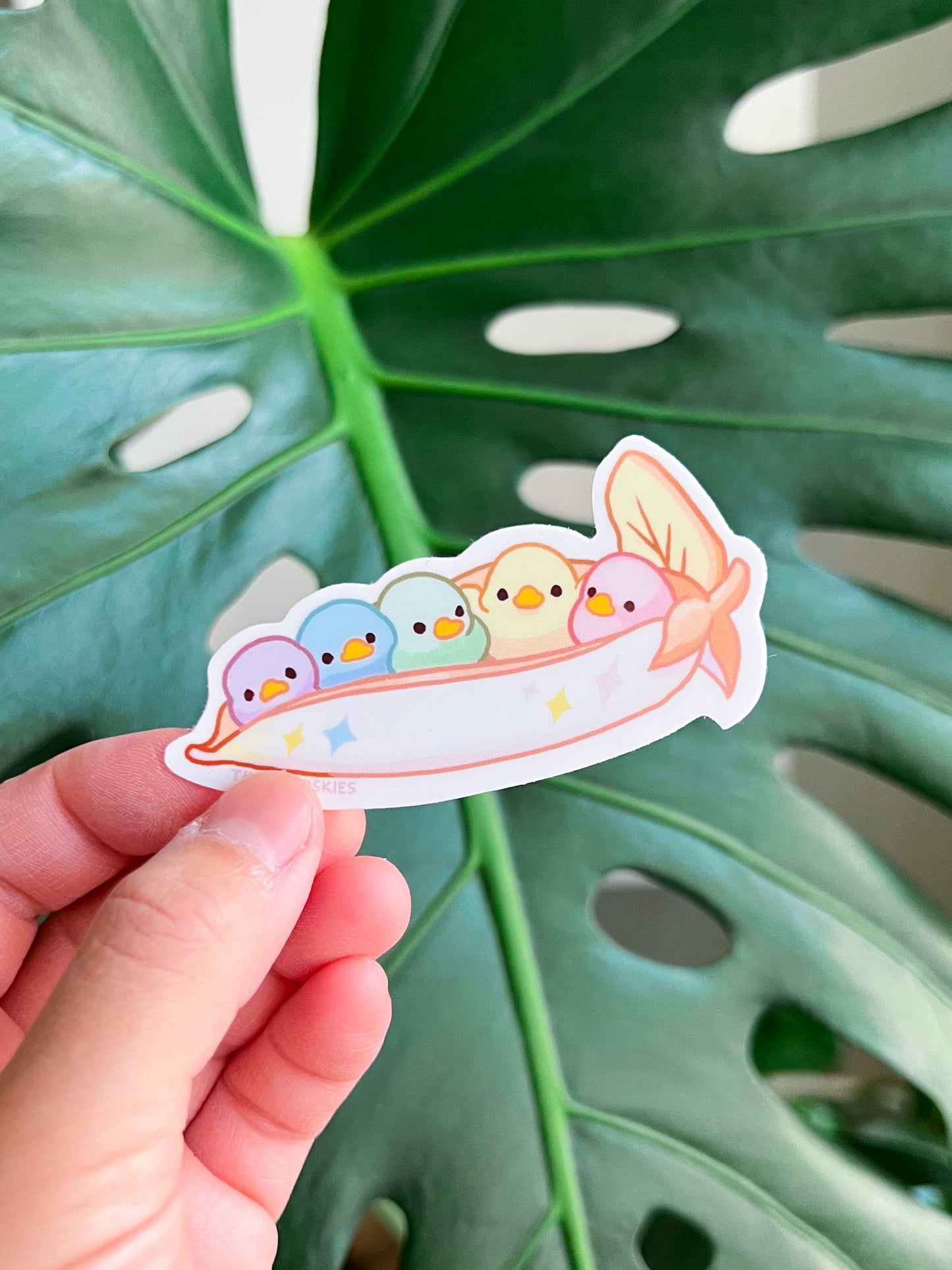 Vinyl Sticker Rainbow Peapod Duckies